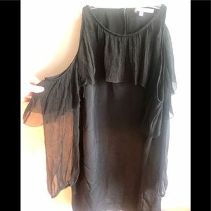 Calypso St. Barth Black Sheer arm Silk Dress